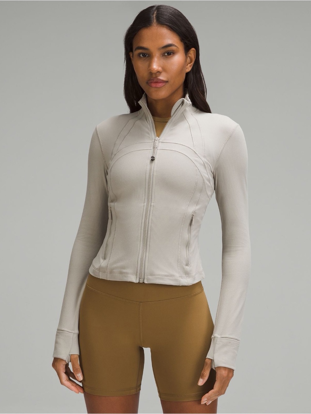 *Rare* lululemon ribbed define crop in riverstone size 0